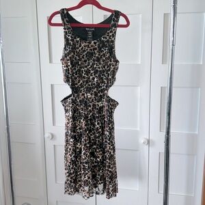 Juniors Wet Seal size small cheetah print cutout dress
